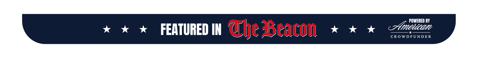 Featured in The Beacon, powered by American Crowdfunder — horizontal badge